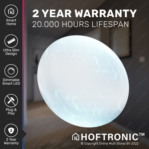 Hoftronic smart led plafondlamp rgbww wifi en blue 25