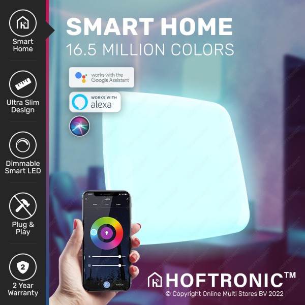 Hoftronic smart led plafondlamp rgbww wifi en blue 30