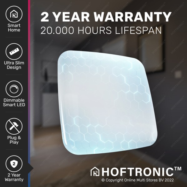 Hoftronic smart led plafondlamp rgbww wifi en blue 34