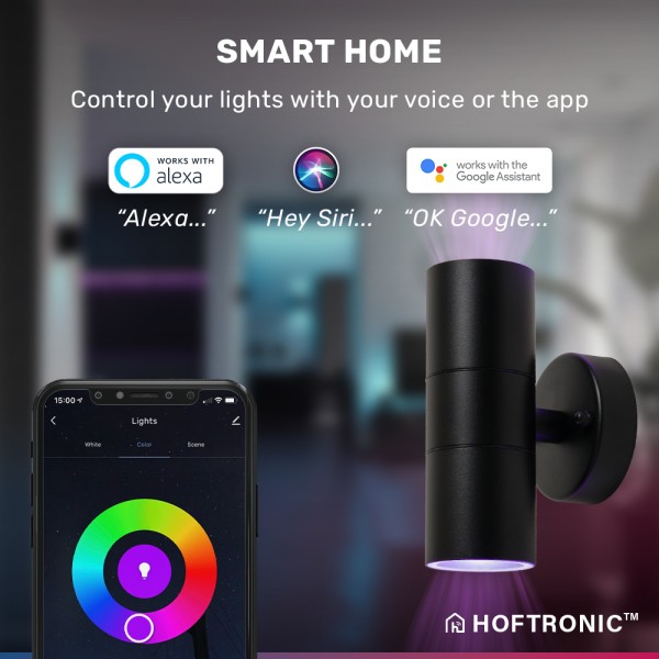 Hoftronic smart smart wifi led wandlamp blenda rgb 2