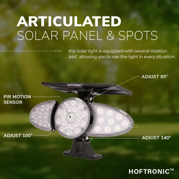 Hoftronic solar led wandlamp fulco 6000k daglicht 6
