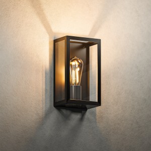 HOFTRONIC Stella dimbare LED wandlamp – excl. E27 lichtbron – max. 60 watt – IP44 – Zwart – 3 jaar garantie