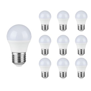 V-TAC 10x E27 LED Lamp – 5.5 Watt – 470 Lumen – Kogellamp G45 – 3000K Warm wit licht – Vervangt 40 Watt