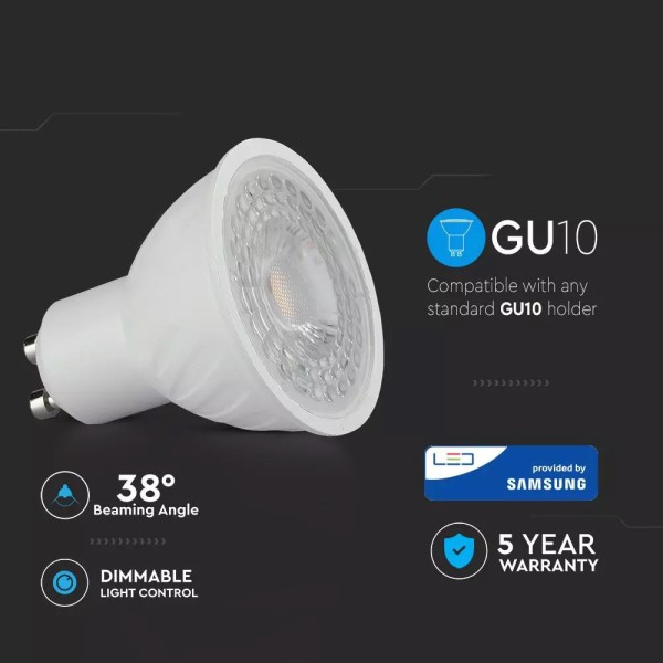 V tac dimbare gu10 led lamp 65 watt 6400k 38 2