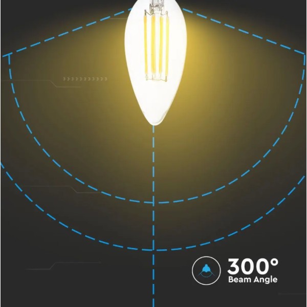 V tac e14 led filament lamp 4 watt 400 lumen 3000k 3