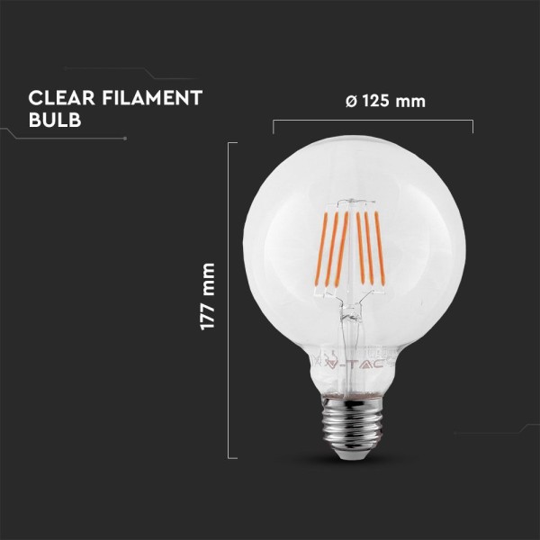 V tac led filament lamp 6 watt e27 2700k samsung 5