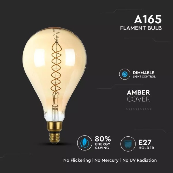 V tac led filament lamp xxl bainet 8 watt e27 2000 5