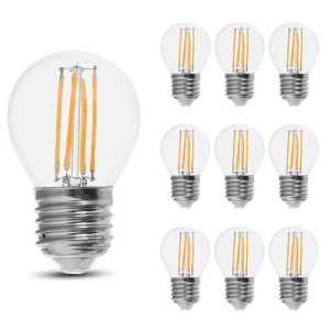 V-TAC Set van 10 E27 filament lampen – G45 – 2700K – 6 Watt – 2 jaar garantie