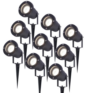 V-TAC Set van 9 LED Prikspots – 4000K Neutraal wit – Kantelbaar – IP44 Vochtbestendig – Aluminium – Tuinspot – Geschikt voor in de tuin – Zwart – 3 jaar garantie