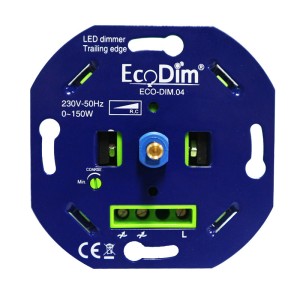 Ecodim led dimmer – 0-150 watt – druk-/draaiknop – fase afsnijding – inbouw – eco-dim. 04