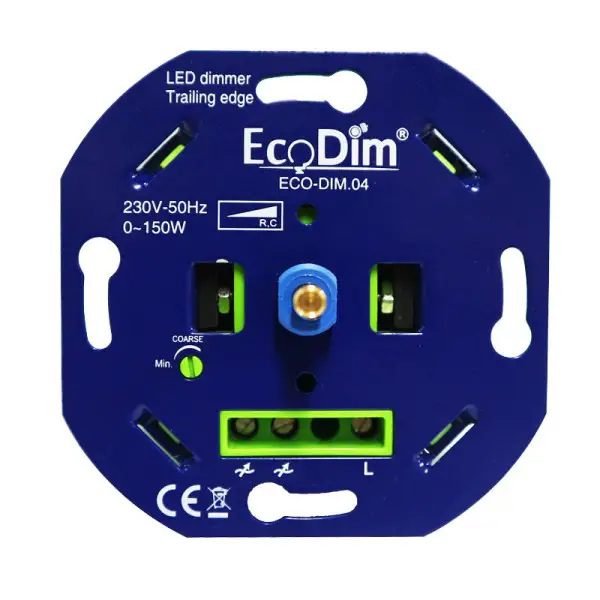 Ecodim led dimmer 0 150 watt druk draaiknop fase a
