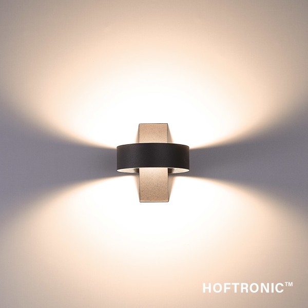 Hoftronic dimbare wandlamp muta zwart 6 watt 3000k 2