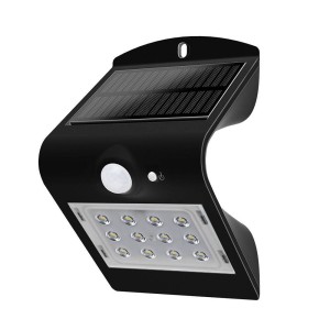 v-tac LED Solar Wandlamp – 1.5 Watt – 4000K Neutraal wit – IP65 – Zwart – Met bewegingssensor