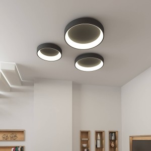 ACB ILUMINACIÓN Dilga LED plafondlamp, Ø 60 cm, Casambi, 48 W, zwart