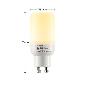 Arcchio LED buislamp GU10 3W 3.000K 2 per set