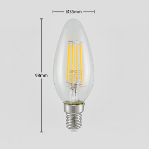 Arcchio LED filament lamp E14 4W 827 3-Step-dimmer 2/set