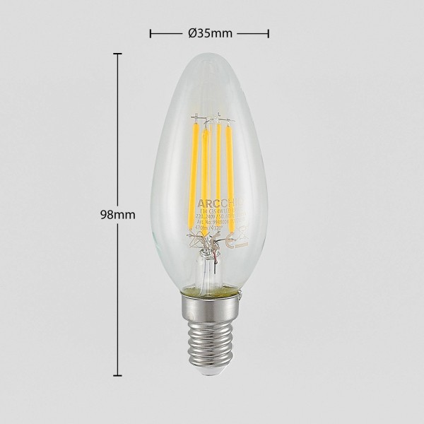 Arcchio led filament lamp e14 4w 827 3-step-dimmer 3/set