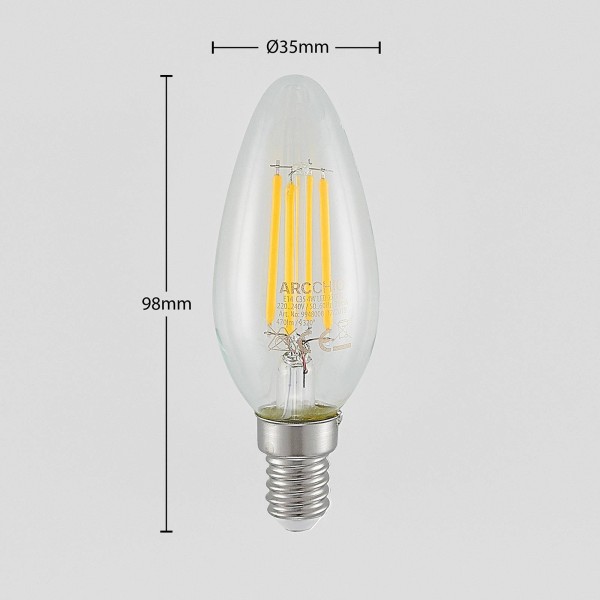 Arcchio led lamp e14 filament 4w 2. 700k 3-step-dimmer