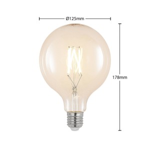Arcchio LED lamp E27 6W 2.700K G125 bollamp filament
