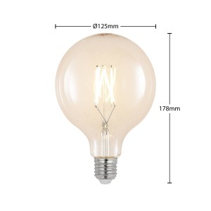 Arcchio LED lamp E27 8W 2.700K G125 bollamp filament