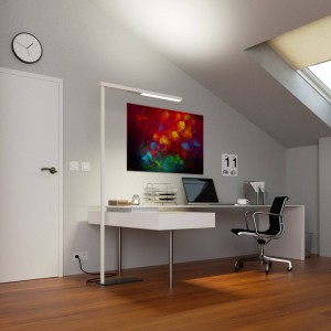 Arcchio Smalle LED kantoor vloerlamp Tamilo, wit