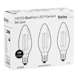Bailey | 3x LED Kaarslamp | Kleine fitting E14  | 4W