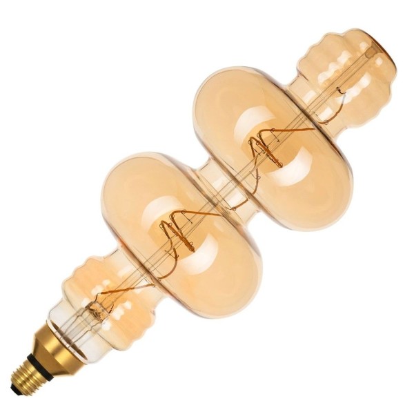 Bijzondere goudgekleurde designlamp van bailey. De lamp is voorzien van een sfeervol led filament die met 4 watt mooi zacht licht geeft. Ideaal als sfeerverlichting. Bijvoorbeeld in de woonkamer