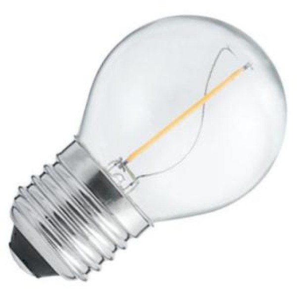 De kogellamp led filament 1w (vervangt 10w) grote fitting e27 is verkrijgbaar in 1w. Dit lijkt wellicht weinig
