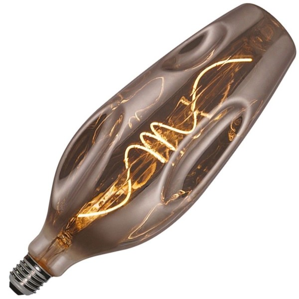 Decoratieve led filament designlamp met getint rookglas. De lamp heeft een lengte van maar liefst 307mm en is daarmee een opvallende toevoeging aan uw interieur.