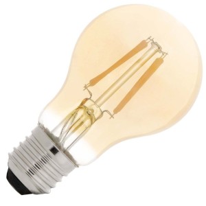 Bailey | LED Sensorlamp Dag/Nacht | Grote fitting E27 | 4W (vervangt 40W) Goud