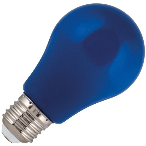 Blauwe  led lamp van kunststof met hoog wattage zodat u veel licht uit deze lamp krijgt. Vergelijkbaar met een rode gloeilamp van ruim 60 watt. Doordat de lamp van kunststof is