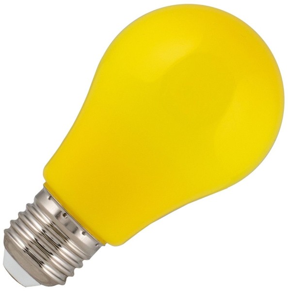 Gele ed lamp van kunststof met hoog wattage zodat u veel licht uit deze lamp krijgt. Vergelijkbaar met een rode gloeilamp van ruim 60 watt. Doordat de lamp van kunststof is