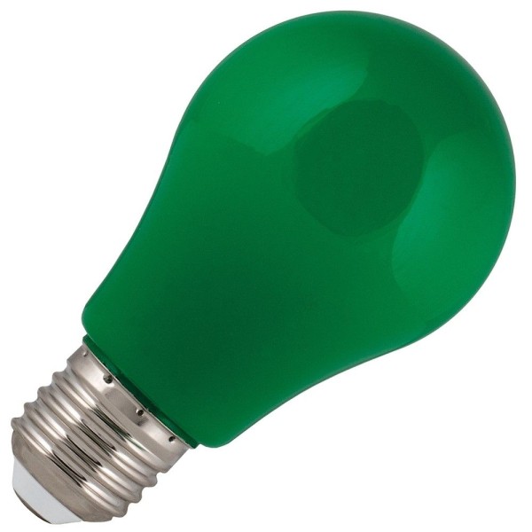 Groene led lamp van kunststof met hoog wattage zodat u veel licht uit deze lamp krijgt. Vergelijkbaar met een rode gloeilamp van ruim 60 watt. Doordat de lamp van kunststof is