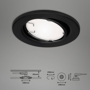 Briloner Fit Move S inbouwlamp LED, CCT RGB 3 eenheden, zwart