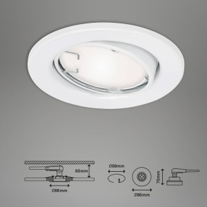 Briloner Fit Move S inbouwlamp LED, CCT RGB 3, wit