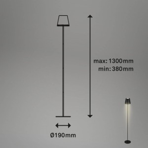 Briloner Kiki LED Akku, 2.700K, zwart