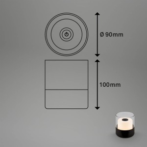 Briloner LED accu-tafellamp 7483 IP44 dimmer, zwart