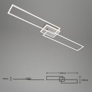 Briloner LED plafondlamp Frame S CCT 110×24,8cm aluminium