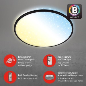 Briloner LED plafondlamp Ivy Sky S, ster decor, Ø 49 cm