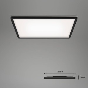 Briloner LED plafondlamp Slim smart zwart dim CCT hoekig