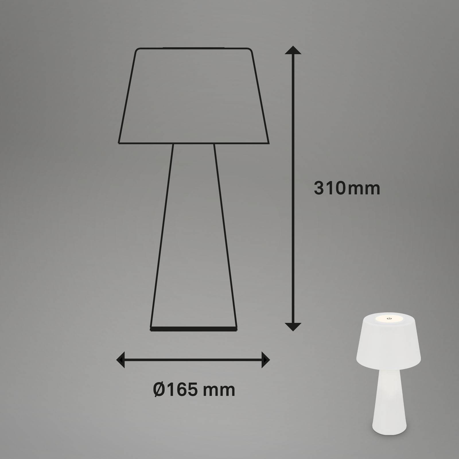 Briloner LED tafellamp Kihi met oplaadbare accu, wit