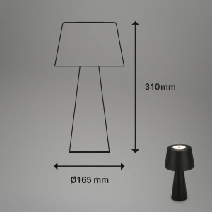 Briloner LED tafellamp Kihi met oplaadbare accu, zwart