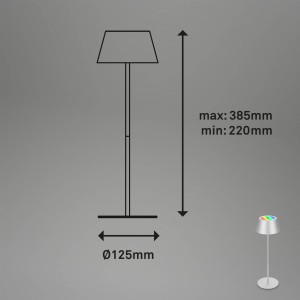 Briloner LED tafellamp Kiki met Akku RGBW, mat chroom