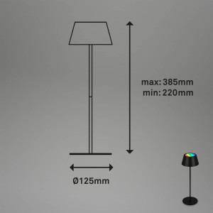 Briloner LED tafellamp Kiki met Akku RGBW, zwart