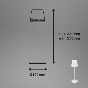 Briloner LED tafellamp Kiki met accu 3.000K, wit