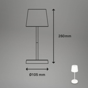 Briloner Piha LED tafellamp met Akku, wit