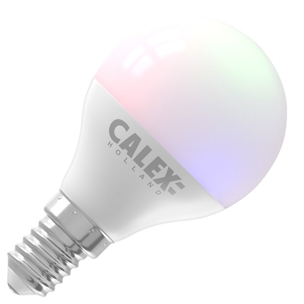 <p>slimme led kogellamp met kleine e14 fitting en variabele kleur. Installeer de calex app en verander de kleur van koel wit naar warm wit naar rgb. </p>