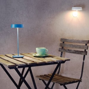 Deko-Light LED tafellamp Miram met accu, dimbaar, blauw