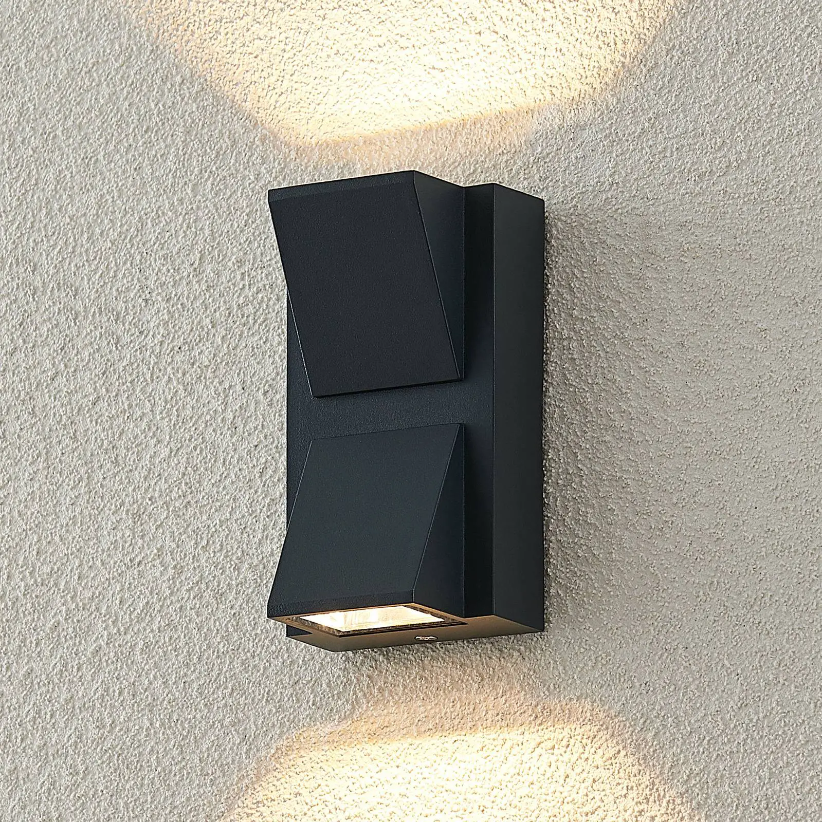 ELC Taloma LED buiten wandlamp, 2-lamps antraciet