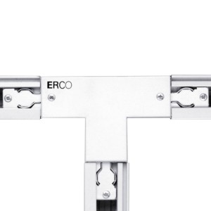 ERCO 3-fase-T-verbinder aardedraad rechts, wit
